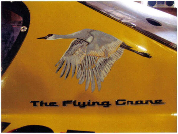 Nascar Art Print featuring the painting The Flying Crane by Richard Le Page