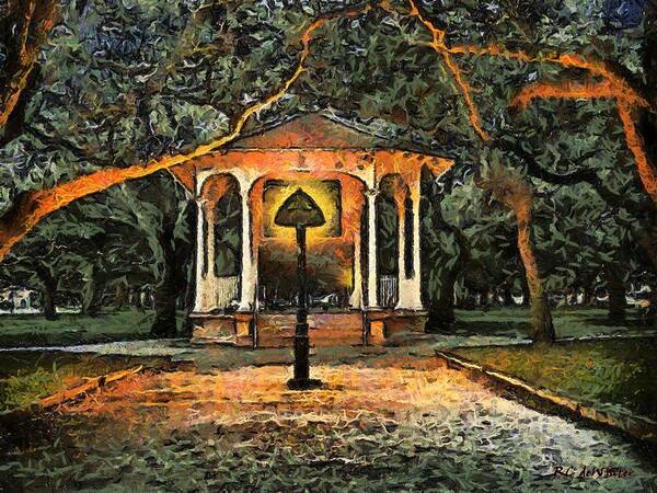 Landscape Art Print featuring the painting The Haunted Gazebo by RC DeWinter