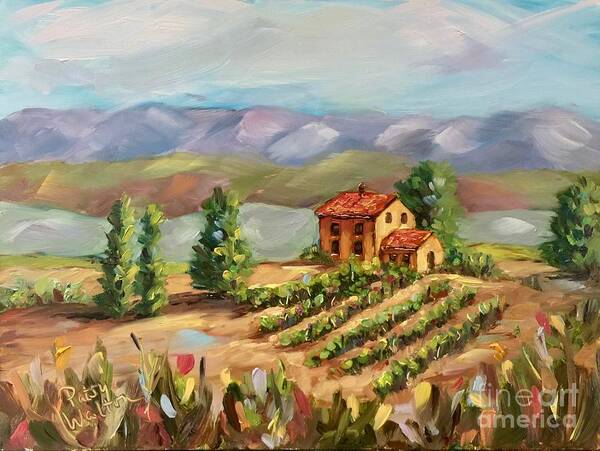 Tuscan Art Print featuring the painting The Hills are Alive by Patsy Walton