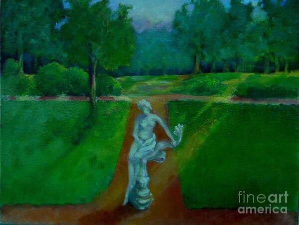 Landscape Art Print featuring the painting The Lady in the Park   copyrighted by Kathleen Hoekstra