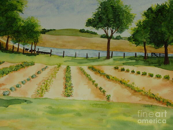 Landscape Art Print featuring the painting The Mangan Farm by Vicki Housel