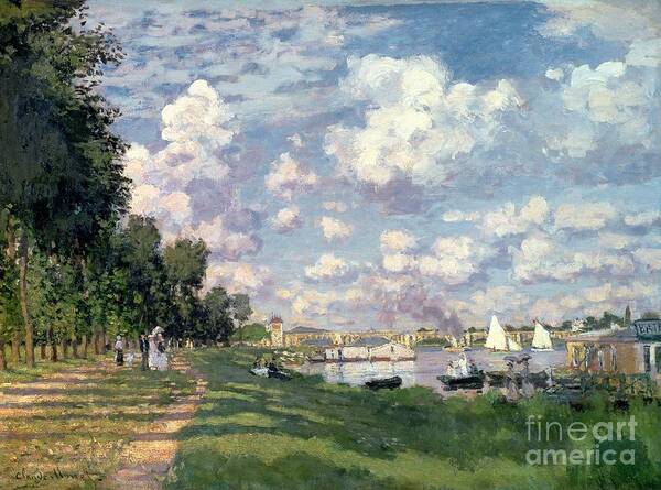 The Art Print featuring the painting The Marina at Argenteuil by Claude Monet