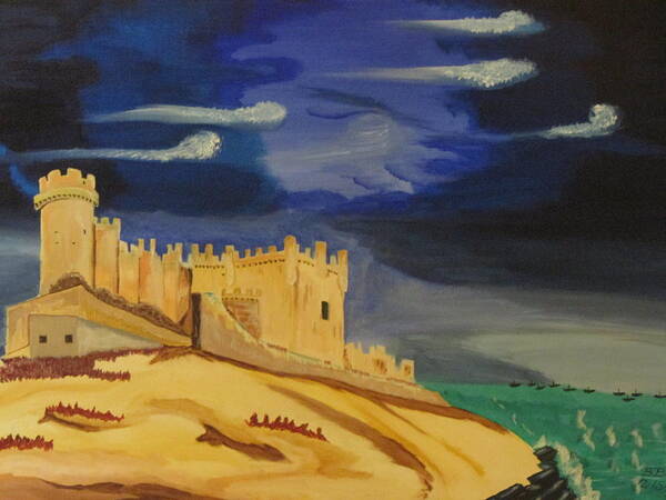 Castle Art Print featuring the painting The Moors are coming by Burma Brown