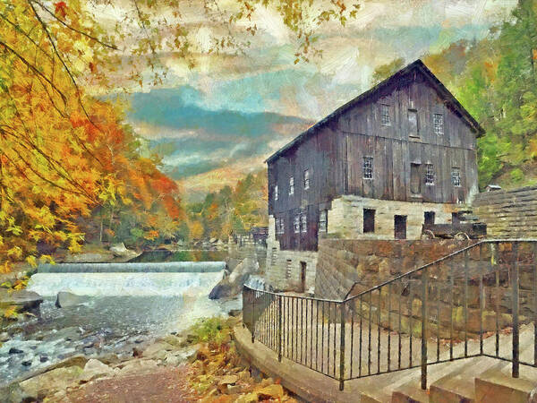 Mcconnells Mill Art Print featuring the digital art The Old Mill at McConnells Mill State Park by Digital Photographic Arts