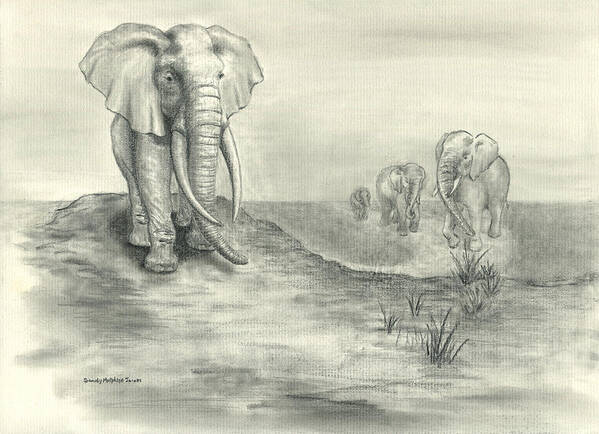 Elephant Art Print featuring the painting The Patriarch by Sandy Murphree Jacobs
