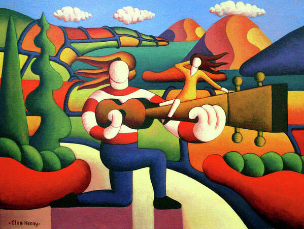 Guitar Art Print featuring the painting The Proposal 2 by Alan Kenny