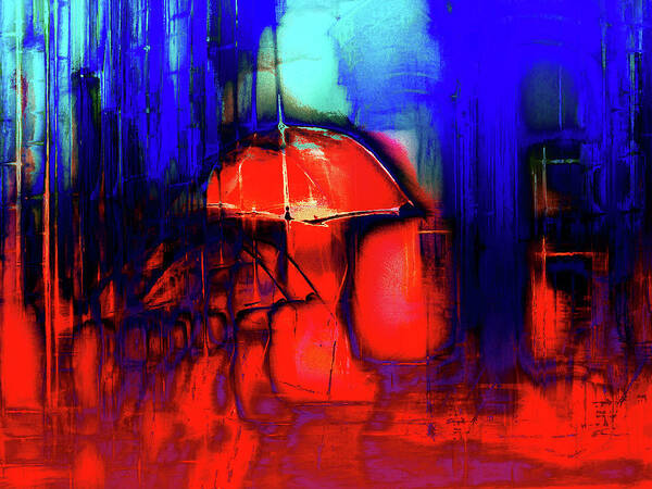 Umbrella Art Print featuring the photograph The red umbrella by Gabi Hampe