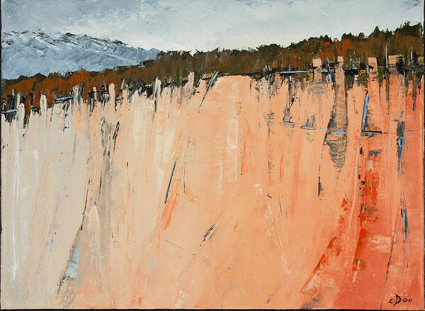 Bluff Art Print featuring the painting The Second Cliff Edge by Carolyn Doe