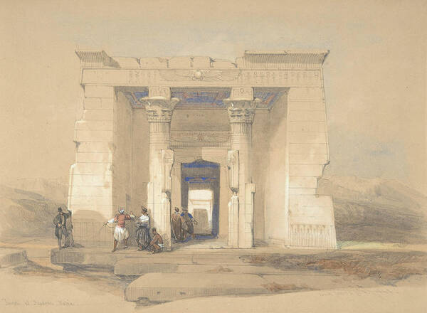 Scottish Art Art Print featuring the drawing The Temple at Dendur, Nubia by David Roberts
