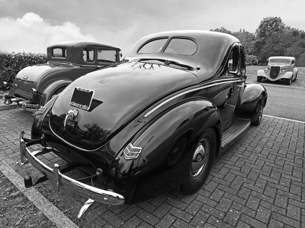 Hotrod Art Print featuring the photograph The Three Amigos - Hot Rods in Black and White by Gill Billington