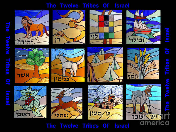 Collage Art Print featuring the photograph The twelve Tribs of Isral by Tomi Junger