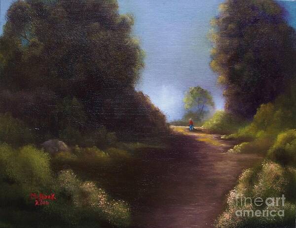 Landscape Art Print featuring the painting The Walk Home by Marlene Book