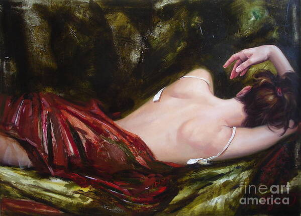 Art Art Print featuring the painting The weariness by Sergey Ignatenko