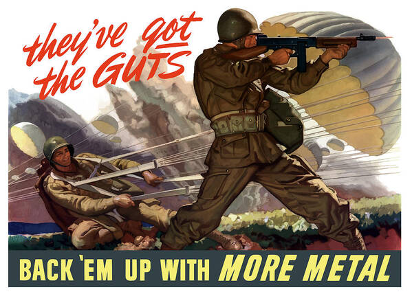 Airborne Art Print featuring the painting They've Got The Guts by War Is Hell Store