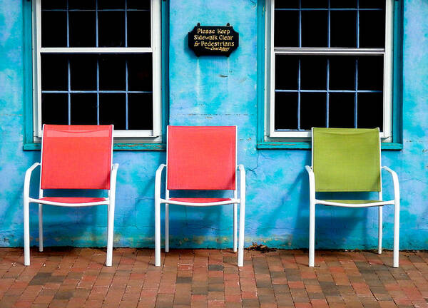 Portsmouth Art Print featuring the photograph Three Chairs and Two Windows by Nancy De Flon