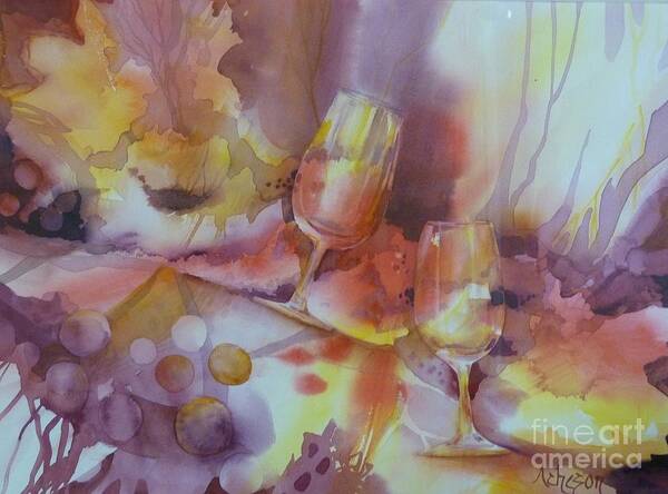 Watercolour Art Print featuring the painting To the Bottom of the Glass by Donna Acheson-Juillet