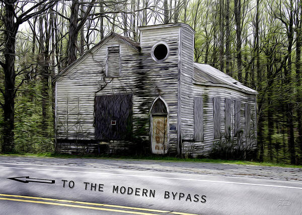 Churches Art Print featuring the digital art To The Modern Bypass by Joe Paradis
