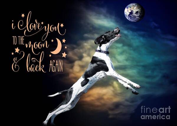 Love Art Print featuring the digital art To The Moon by Kathy Tarochione