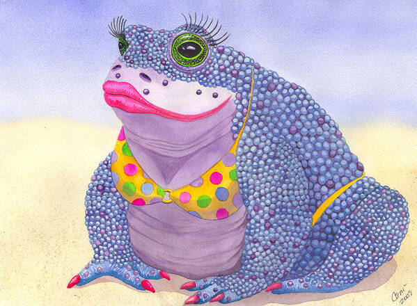 Toad Art Print featuring the painting Toadaly Beautiful by Catherine G McElroy