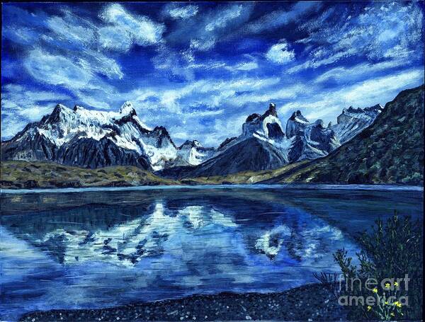 Timothy Hacker Art Print featuring the painting Torres del Paine Painting by Timothy Hacker