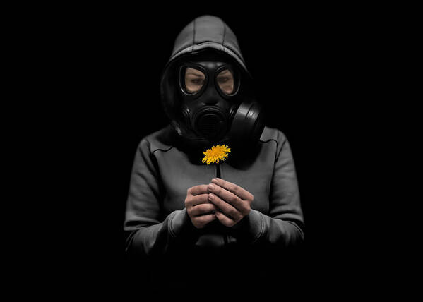 Gasmask Art Print featuring the photograph Toxic Hope by Nicklas Gustafsson