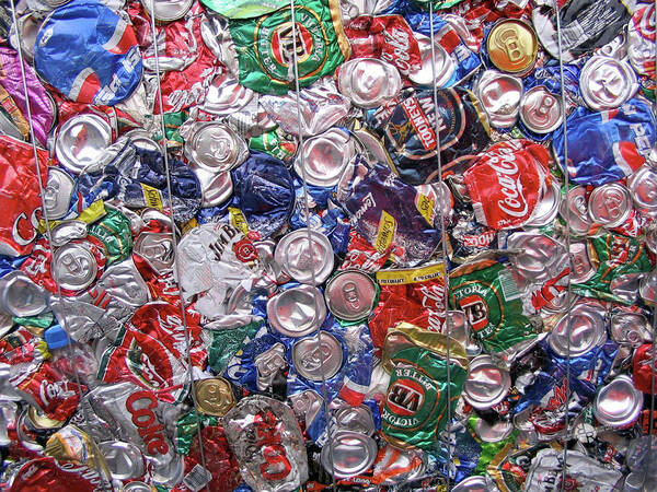 American Beer Art Print featuring the painting Trashed Cans Painting Over Photo by Tony Rubino