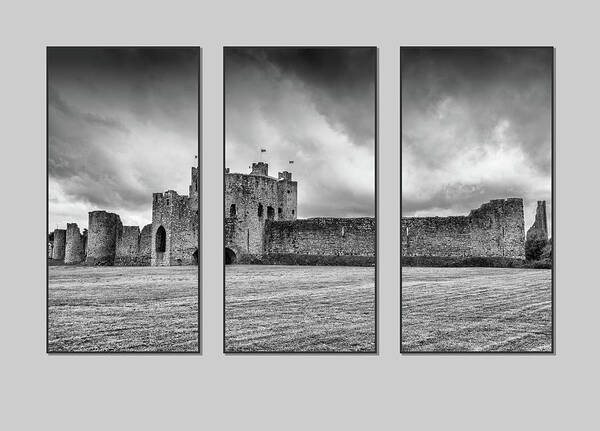Castle Art Print featuring the photograph Trim Castle triptych by Martina Fagan