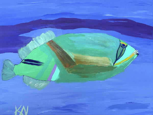 Original Tropical Fish Paintings Art Print featuring the painting Tropical Fish by Karen Nicholson