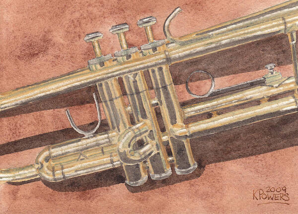 Trumpet Art Print featuring the painting Trumpet by Ken Powers