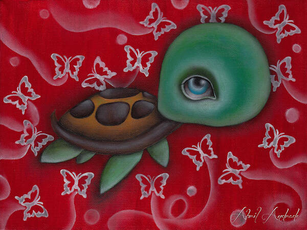 Animal Art Print featuring the painting Turtle by Abril Andrade