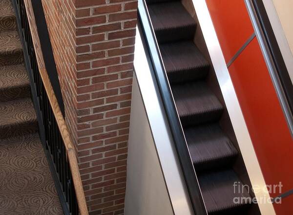 Escalator Art Print featuring the photograph Up and Down by Ann Horn