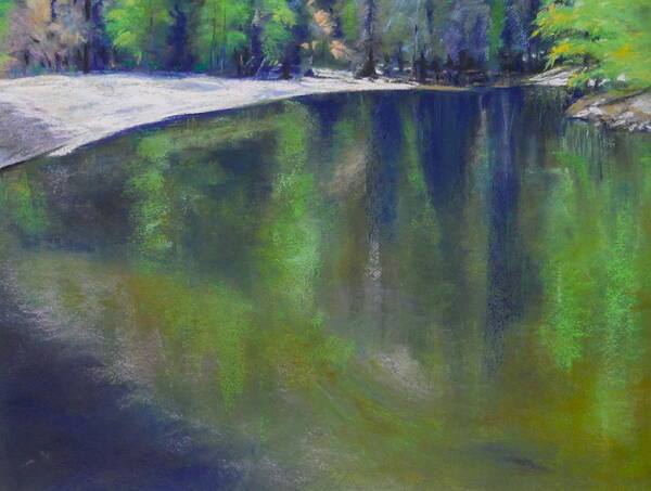 River Art Print featuring the pastel Upriver View by Sandra Lee Scott