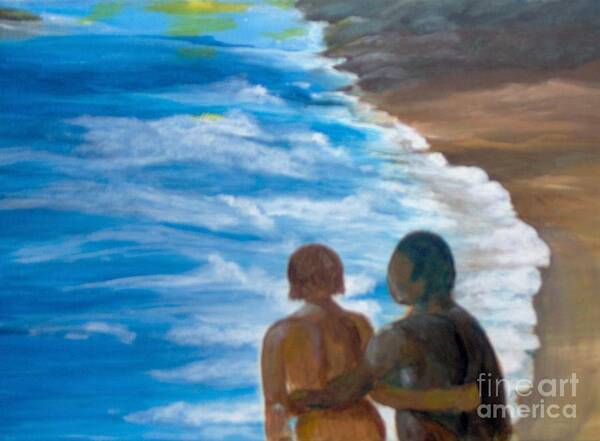 Landscape Art Print featuring the painting Us Against The World by Saundra Johnson