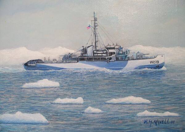Ships.coast Guard Art Print featuring the painting U.S. Coast Guard Cutter Eastwind by William Ravell