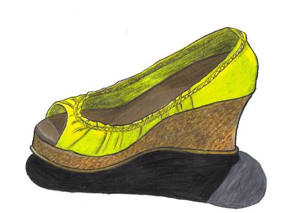 Shoe Art Print featuring the drawing Vegas Shoes by Jean Haynes