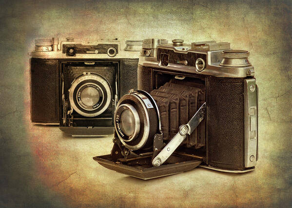 1945 Art Print featuring the photograph Vintage Cameras by Meirion Matthias