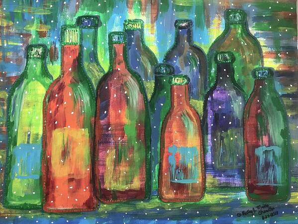 Wine Art Print featuring the painting Vintage Estate Wine by Kathy Marrs Chandler