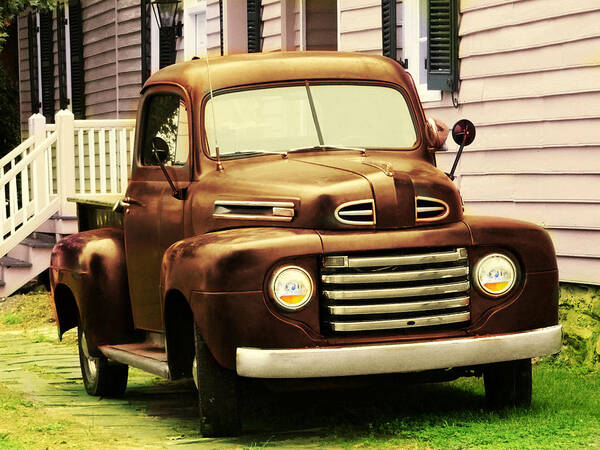 Truck Art Print featuring the photograph Vintage Pick Up Truck by Digital Art Cafe