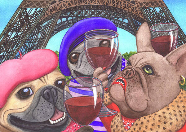 Dog Art Print featuring the painting Viva La France by Catherine G McElroy