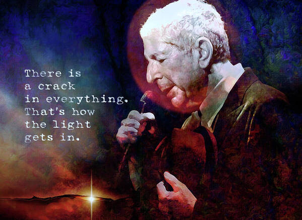 Leonard Cohen Art Print featuring the digital art Waiting For The Miracle To Come by Mal Bray