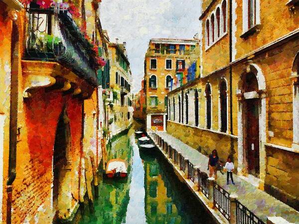 Abstract Art Print featuring the photograph Walking along the canal by Ashish Agarwal