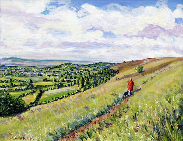 Acrylic Art Print featuring the painting Walking On The Cotswold Way At Selsey by Seeables Visual Arts