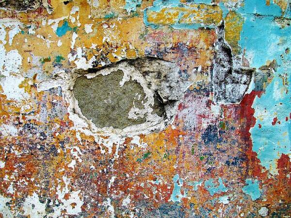 Texture Art Print featuring the photograph Wall Abstract 196 by Maria Huntley