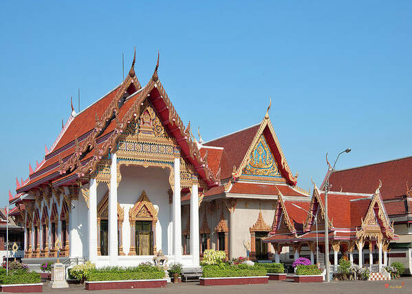 Scenic Art Print featuring the photograph Wat Bangphratoonnok Phra Ubosot and Phra Wihan DTHB0557 by Gerry Gantt
