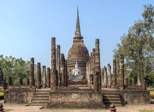 Temple Art Print featuring the photograph Wat Sa Si Wihan and Chedi DTHST0087 by Gerry Gantt