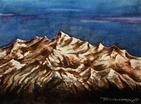 Art Art Print featuring the painting Mountain -6 by Tamal Sen Sharma