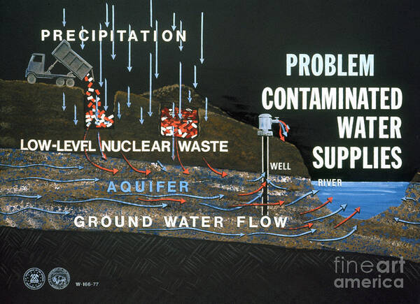 1970 Art Print featuring the photograph Water Pollution by Granger