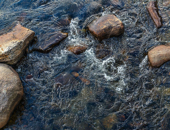 291 Water Wonder Adirondack Adirondacks New York United States Usa Color Horizontal Wide Nature Water Rock Outside Outdoors Day Fall Orange Oranges Brown Browns Earthtones Turbulence Meditative Color Contemplative Country Steve Steven Maxx Photography Photo Photographs Art Print featuring the photograph Water Wonder by Steven Maxx