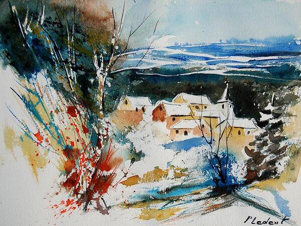 Winter Art Print featuring the painting Watercolor 011040 by Pol Ledent