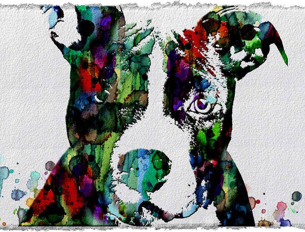 Dog Art Print featuring the painting Watercolor Dog Art Prints and Posters by Robert R Splashy Art Abstract Paintings